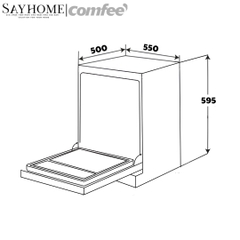 Máy rửa chén COMFEE màu xám đen CDW-8F60RB 10 bộ đồ ăn Châu Âu tại thành phố Hồ Chí Minh