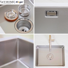 Chậu rửa chén bát 1 hố Nhật Kluger KU6045FS Basic - Hàng chính hãng