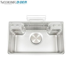 Combo Mua Chậu rửa inox B-GEM BG - 7545CGT – Tặng Vòi rửa dây rút B-GEM BG - SU01 NEW tại thành phố Hồ Chí Minh