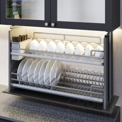 Giá bát nâng hạ GROB C1304-70ES/80ES/90ES cảm ứng điện lên xuống inox SUS304, nan Oval - Hàng chính hãng GROB