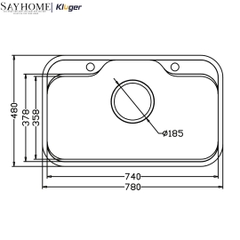 Chậu rửa chén bát 1 hố Nhật Kluger KT7848FS Basic/Plus - Hàng chính hãng