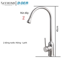 Vòi rửa chén bát B-GEM BG-EH002 nóng lạnh dây rút cao cấp tại Thành phố Hồ Chí Minh