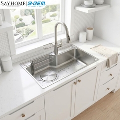 Chậu rửa chén bát 1 hố inox 304 B-GEM BG - 7846WH 78cm tại thành phố Hồ Chí Minh