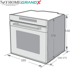 Lò nướng GrandX GX75V8 âm tủ, dung tích 75 lít - Bảo hành chính hãng 2 năm