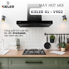 Máy hút khói khử mùi chữ T màu đen  RANGER HOOD KIELER KL-V902