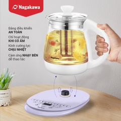 Ấm siêu tốc Nagakawa NAG0316 đa năng - Tích hợp 12 chức năng-Điều khiển cảm ứng - Bảo hành 12 tháng.