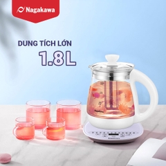 Ấm siêu tốc đa năng Nagakawa NAG0316 - Tích hợp 12 chức năng-Điều khiển cảm ứng - Bảo hành 12 tháng.