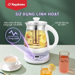 Ấm siêu tốc đa năng Nagakawa NAG0316 - Tích hợp 12 chức năng-Điều khiển cảm ứng - Bảo hành 12 tháng.