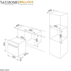 Tủ rượu MALLOCA MWC24CP âm tủ 56L (24 chai) tại thành phố Hồ Chí Minh
