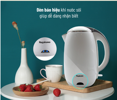 Ấm siêu tốc Nagakawa NAG0314 2 lớp (1.8L) - Hàng chính hãng