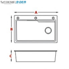 Bộ chậu rửa chén B-GEM BG-7546/7846/8046/8246/8546 SMART V5 5 phím inox 304 phủ nano đen - Hàng chính hãng B-GEM