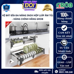 Kệ chén dĩa inox hộp âm tủ cao cấp GROB - Bảo hành chính hãng 2 năm