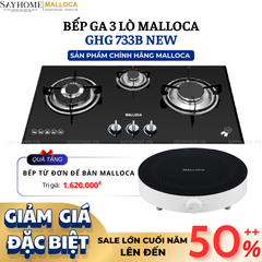 Bếp Ga MALLOCA GHG 733B NEW 3 vùng nấu - Hàng chính hãng