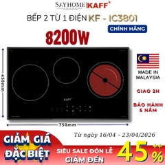 Bếp điện từ KAFF KF-IC3801 3 vùng nấu - Bảo hành chính hãng 5 năm
