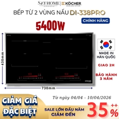 Bếp từ đôi Kocher DI-338Pro -  Bảo hành 3 năm