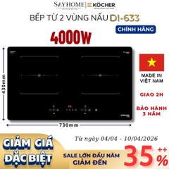 Bếp từ đôi Kocher DI 633 -  Bảo hành 3 năm