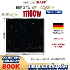 Bếp từ KAFF KF-SQ38IH 3 vùng nấu - Bảo hành chính hãng 7 năm