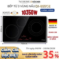 Bếp từ 3 vùng nấu Kocher DI 855GE -  Bảo hành 3 năm