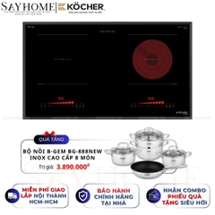 Bếp điện từ 2 vùng nấu Kocher EI-330E -  BH 3 năm