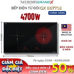 Bếp điện từ đôi GRANDX GX E677SE Series 6 - Bảo hành chính hãng 3 năm