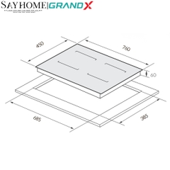 Bếp điện từ đôi GRANDX GX E795Lux Series 7 - Bảo hành chính hãng 4 năm