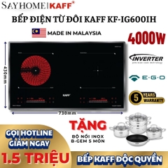Bếp điện từ đôi KAFF KF-IG600IH - Bảo hành chính hãng tại nhà 5 năm