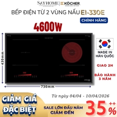 Bếp điện từ 2 vùng nấu Kocher EI-330E -  BH 3 năm