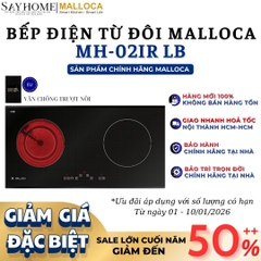 Bếp điện từ kết hợp đôi Malloca MH-02IR LB - Hàng chính hãng Malloca