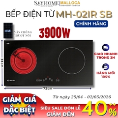 Bếp điện từ đôi kết hợp Malloca MH-02IR SB - Hàng chính hãng