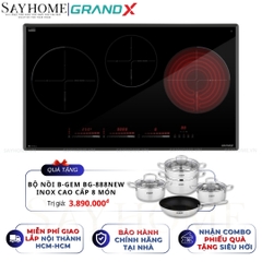 Bếp điện từ GRANDX GX E738Lux Series 7 3 vùng nấu - Bảo hành chính hãng 4 năm