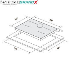 Bếp điện từ GRANDX GX E738Lux Series 7 3 vùng nấu - Bảo hành chính hãng 4 năm