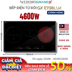 Bếp điện từ GRANDX GX E738Lux Series 7 3 vùng nấu - Bảo hành chính hãng 4 năm