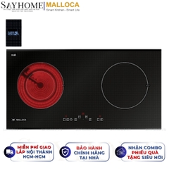 Bếp điện từ đôi kết hợp Malloca MH-02IR SB - Hàng chính hãng Malloca