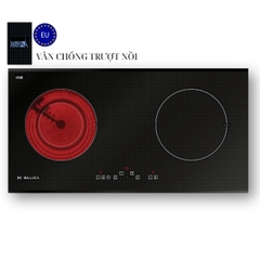 Bếp điện từ đôi kết hợp Malloca MH-02IR SB - Hàng chính hãng Malloca