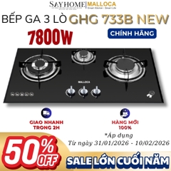 Bếp Ga MALLOCA GHG 733B NEW 3 vùng nấu - Hàng chính hãng