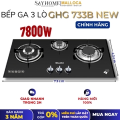 Bếp Ga MALLOCA GHG 733B NEW 3 vùng nấu - Hàng chính hãng