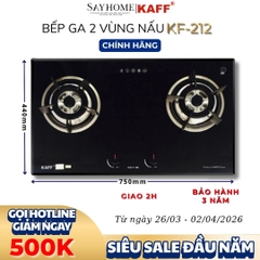Bếp ga đôi KAFF KF-212 màu đen - Bảo hành chính hãng 3 năm
