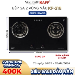 Bếp ga đôi KAFF KF-218 - Bảo hành chính hãng 3 năm
