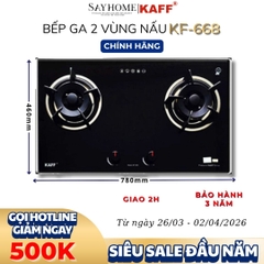 Bếp ga đôi KAFF KF- 668 - Bảo hành chính hãng 3 năm