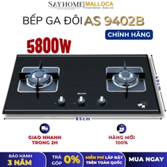 Bếp Ga đôi MALLOCA AS 9402B - Hàng chính hãng