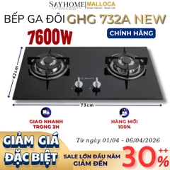 Bếp Ga đôi MALLOCA GHG 732A NEW - Hàng chính hãng