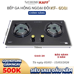 Bếp ga hồng ngoại đôi KAFF KF- 608I - Bảo hành chính hãng 3 năm