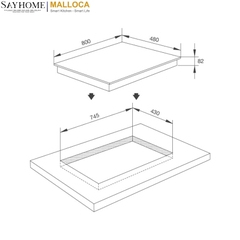 Bếp Ga kết hợp hồng ngoại MALLOCA EG201C 3 vùng nấu - Hàng chính hãng