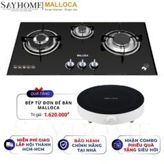 Bếp Ga MALLOCA GHG 733B NEW 3 vùng nấu - Hàng chính hãng