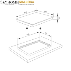 Bếp Ga MALLOCA AS 9403B 3 vùng nấu - Hàng chính hãng
