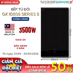 Bếp từ đôi GRANDX GX ID505 Series 5 - Bảo hành chính hãng 3 năm