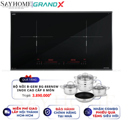 Bếp từ đôi GRANDX GX IH675SE Series 6 - Bảo hành chính hãng 3 năm