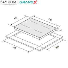 Bếp từ đôi GRANDX GX IH682SE Series 6 - Bảo hành chính hãng 3 năm