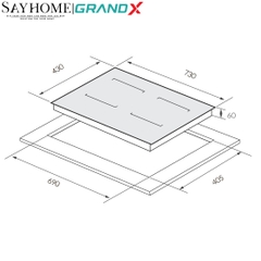 Bếp từ đôi GRANDX GX IH686SE Series 6 - Bảo hành chính hãng 3 năm