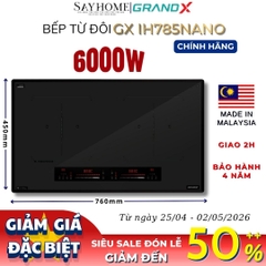 Bếp từ đôi GRANDX GX IH785NANO Series 7 - Bảo hành chính hãng 4 năm